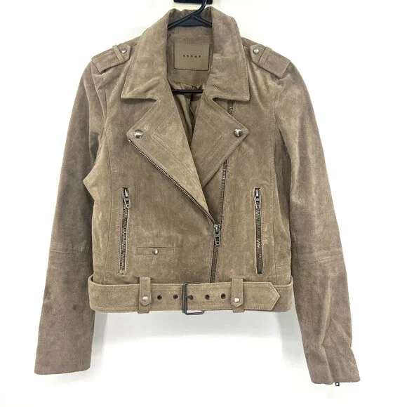Blank NYC 100% Suede Leather Motorcycle Jacket Women's Small - Picture 1 of 5